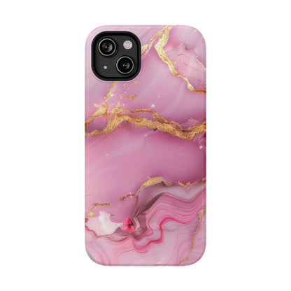 Elegant Marble Phone Case - Pink & Gold