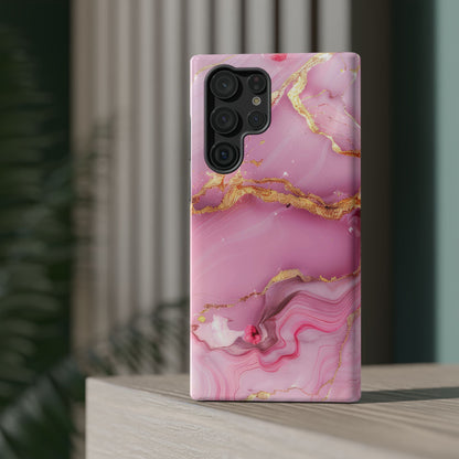 Elegant Marble Phone Case - Pink & Gold