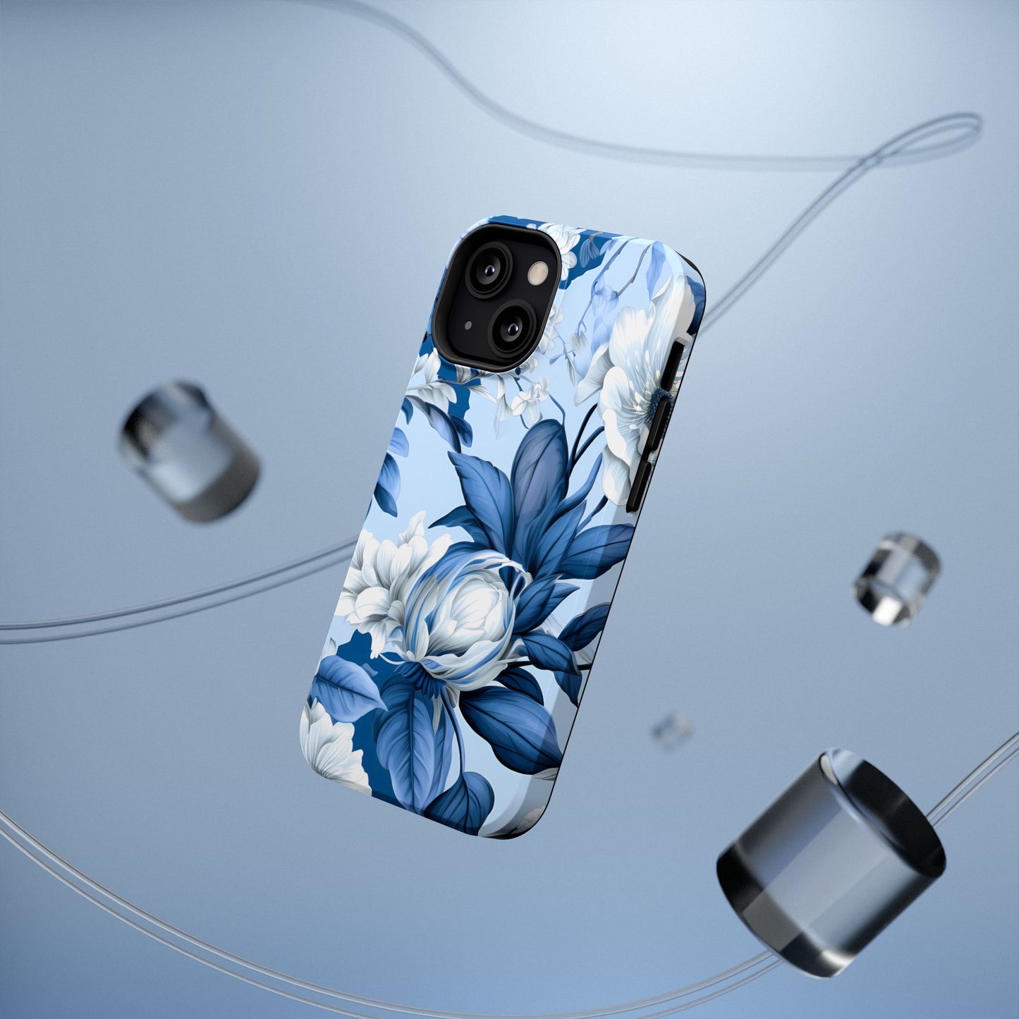Elegant Blue Floral Phone Case