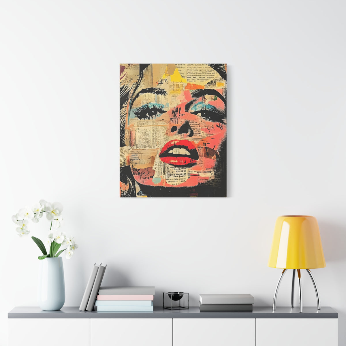 Canvas Wall Art Print, Retro Pop Culture Women 3 - Modern Home Decor, Wall Art, Gift for Art Lovers, Pop Art, Unique Gift for Her