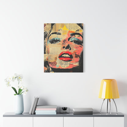 Canvas Wall Art Print, Retro Pop Culture Women 3 - Modern Home Decor, Wall Art, Gift for Art Lovers, Pop Art, Unique Gift for Her