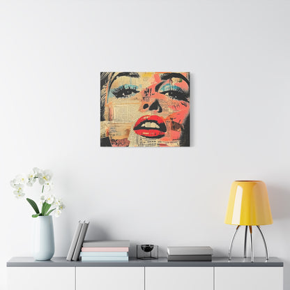 Canvas Wall Art Print, Retro Pop Culture Women 3 - Modern Home Decor, Wall Art, Gift for Art Lovers, Pop Art, Unique Gift for Her