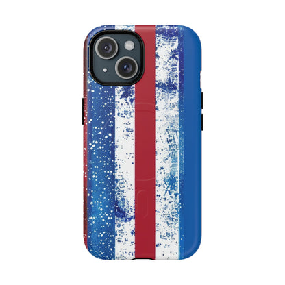 Patriotic Stripes Phone Case | Bold American Flag Design -Tough Magnetic iPhone Cover