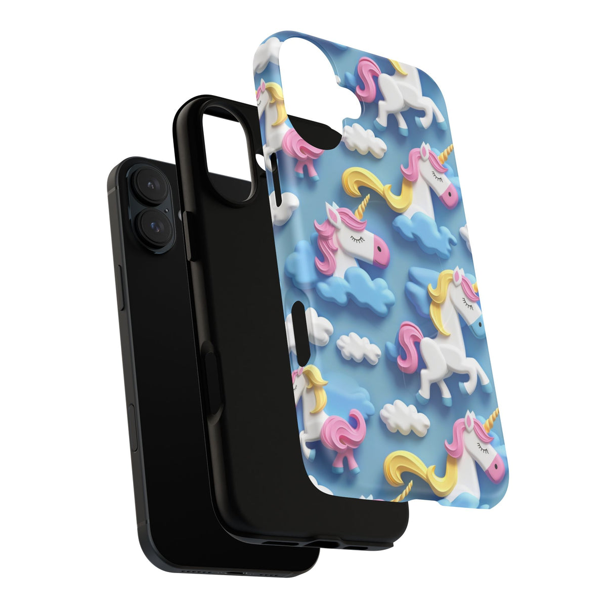 Whimsical Unicorn Blue Phone Case -Tough Magnetic iPhone Cover