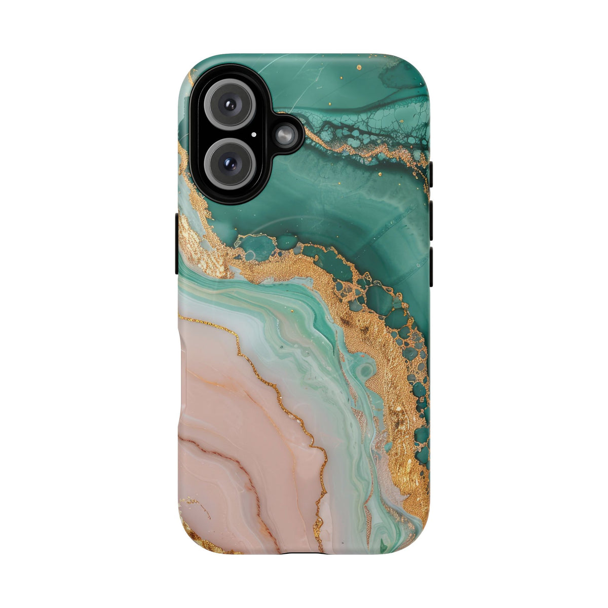 Green and Gold Marble phone case -Tough Magnetic iPhone Case