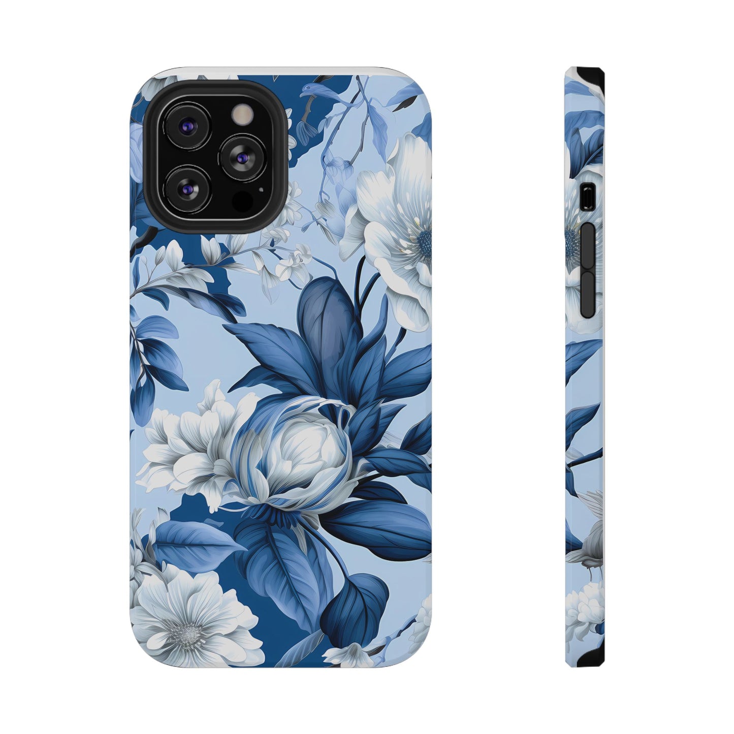 Elegant Blue Floral Phone Case