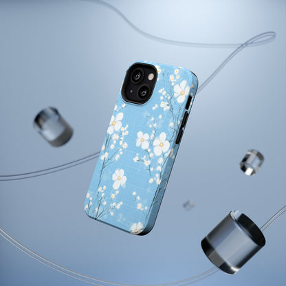 Powder Blue Floral Impact-Resistant Phone Case