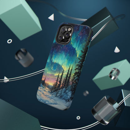 Aurora Borealis Impact-Resistant Phone Case - Durable Protection with Stunning Northern Lights Design
