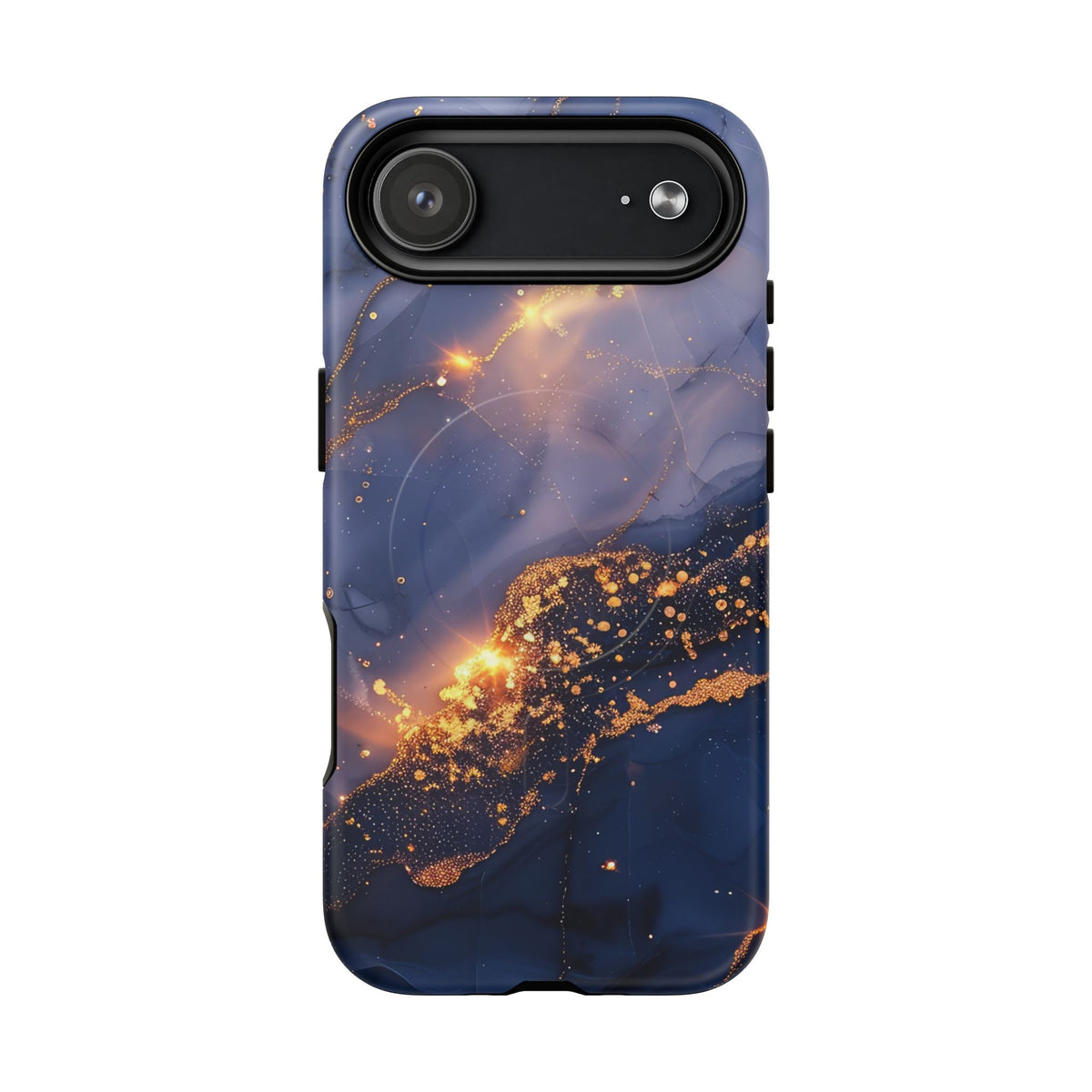 Black and Gold Marble phone case -Tough Magnetic iPhone Case