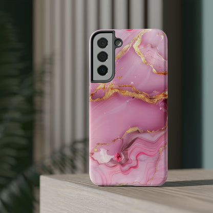 Elegant Marble Phone Case - Pink & Gold