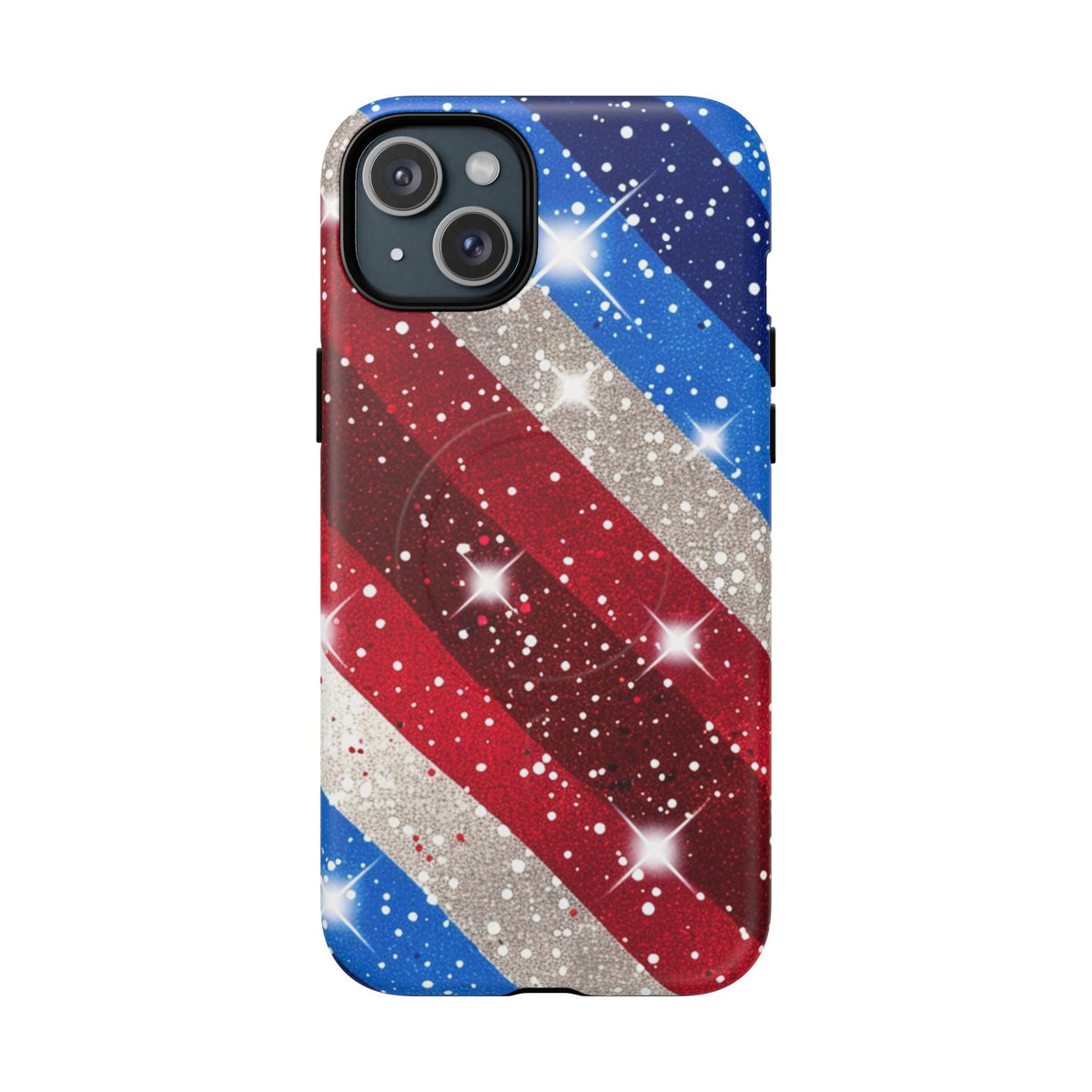 Glittery Patriotic Phone Case -Tough Magnetic iPhone Cover