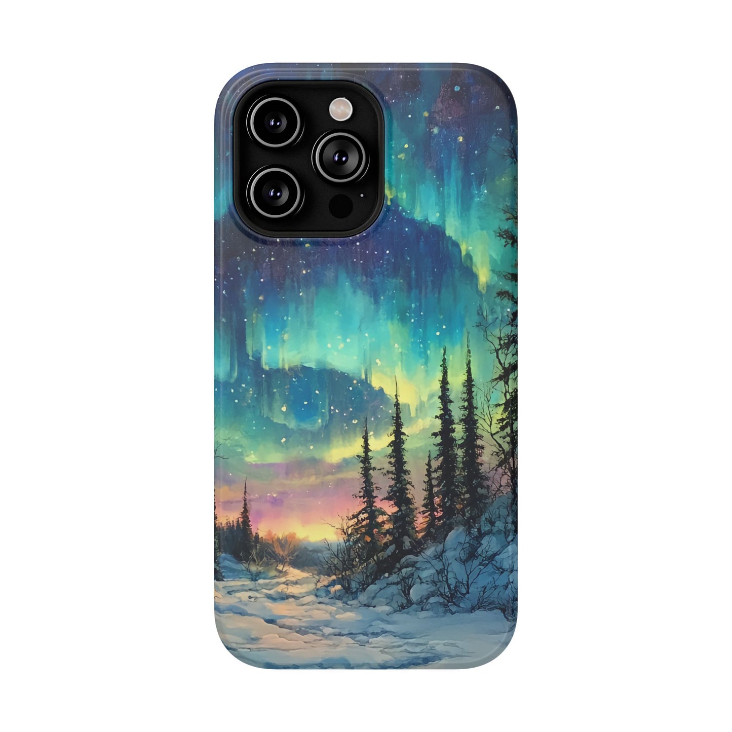 Aurora Borealis Impact-Resistant Phone Case - Durable Protection with Stunning Northern Lights Design