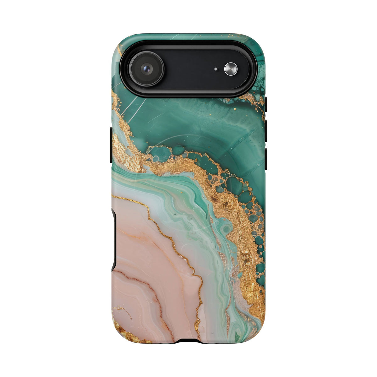 Green and Gold Marble phone case -Tough Magnetic iPhone Case