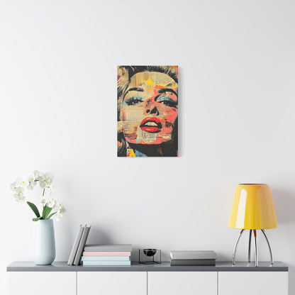 Canvas Wall Art Print, Retro Pop Culture Women 3 - Modern Home Decor, Wall Art, Gift for Art Lovers, Pop Art, Unique Gift for Her