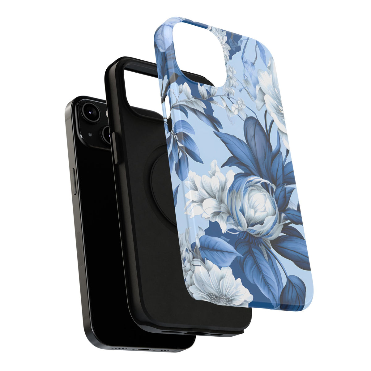 Elegant Blue Floral Phone Case