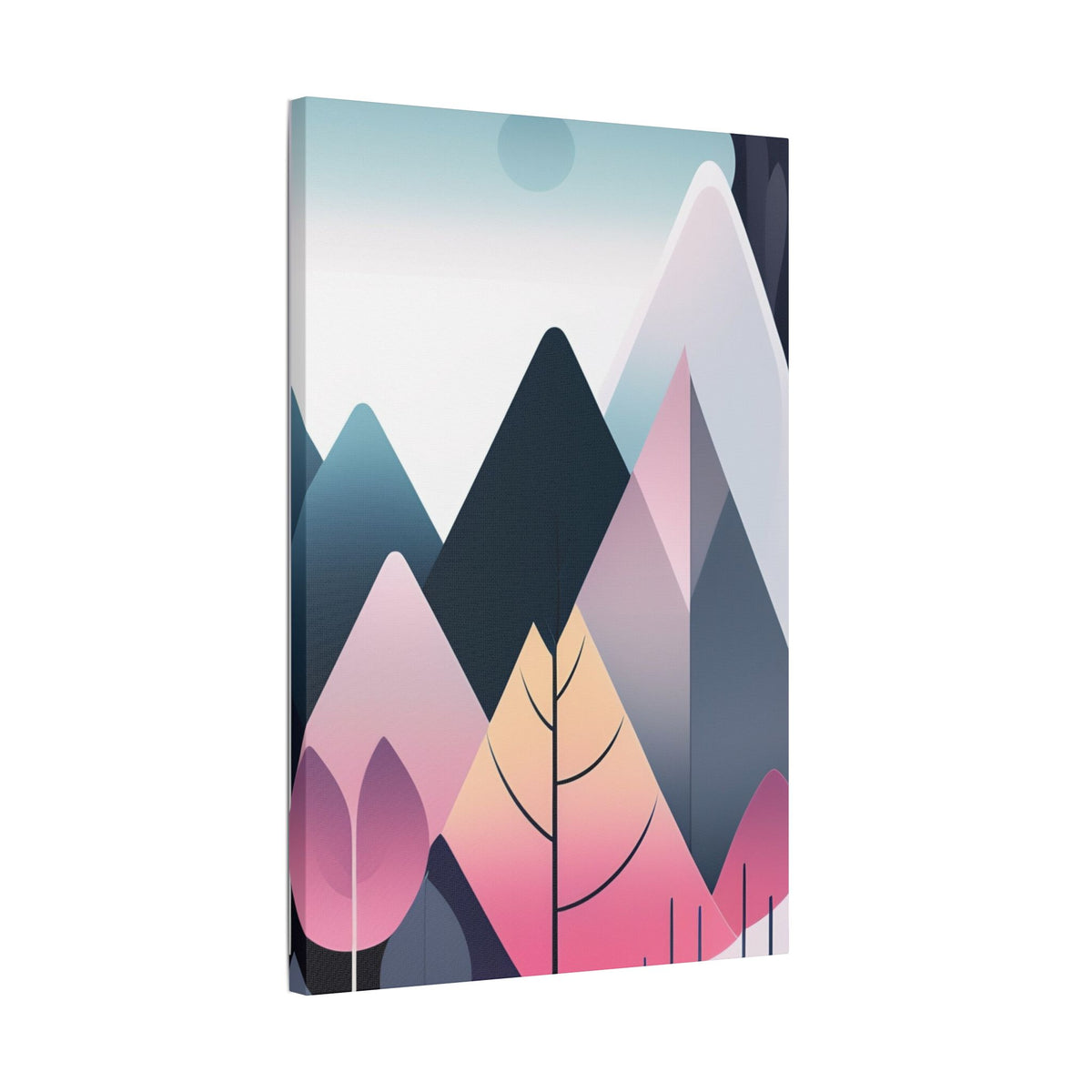 Mountain Sunrise  — Pink Pastel Abstract Landscape Canvas print