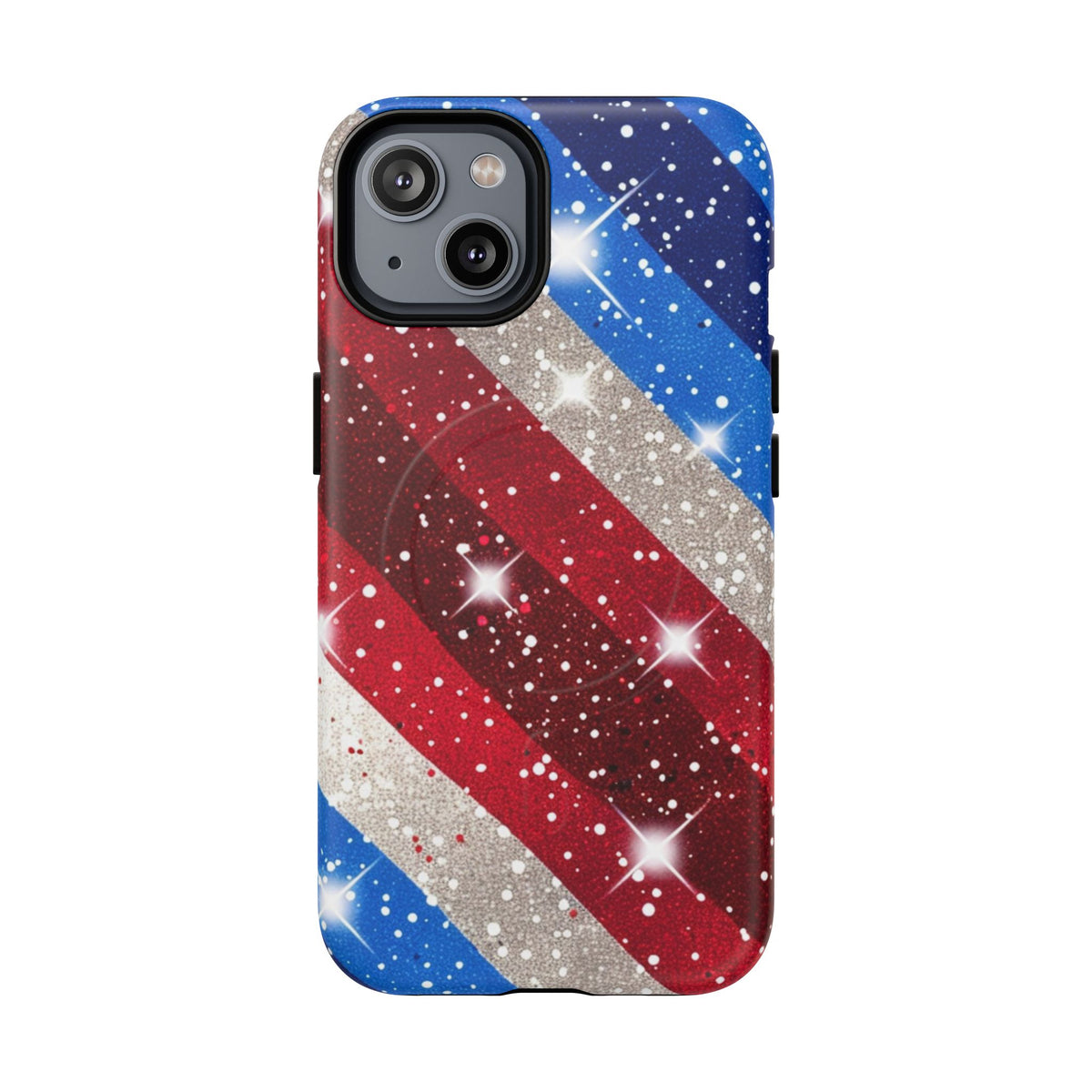 Glittery Patriotic Phone Case -Tough Magnetic iPhone Cover