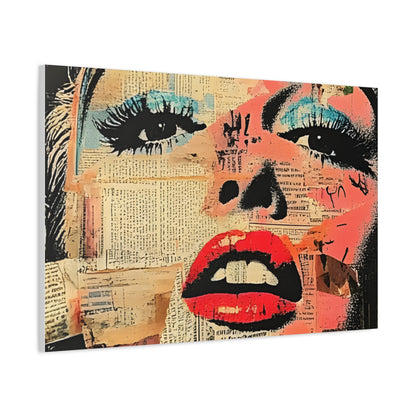 Canvas Wall Art Print, Retro Pop Culture Women 3 - Modern Home Decor, Wall Art, Gift for Art Lovers, Pop Art, Unique Gift for Her