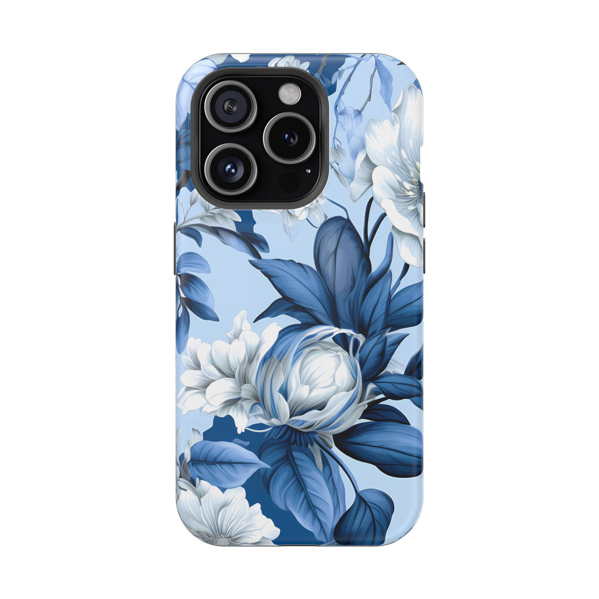 Elegant Blue Floral Phone Case