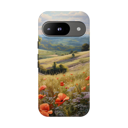 Phone Case with Beautiful Poppy Field Design