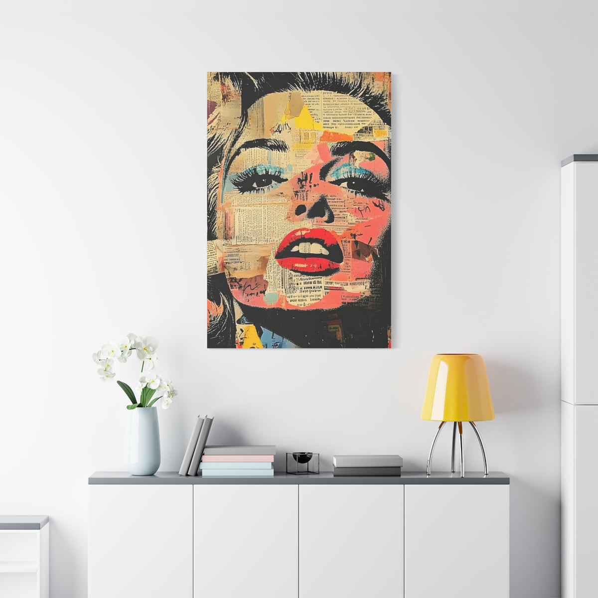 Canvas Wall Art Print, Retro Pop Culture Women 3 - Modern Home Decor, Wall Art, Gift for Art Lovers, Pop Art, Unique Gift for Her