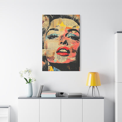 Canvas Wall Art Print, Retro Pop Culture Women 3 - Modern Home Decor, Wall Art, Gift for Art Lovers, Pop Art, Unique Gift for Her