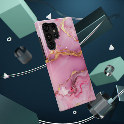 Elegant Marble Phone Case - Pink & Gold