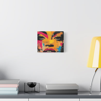 Pop Art Woman Canvas Print — Bold Colorful Portrait Matte Stretched Wall Art