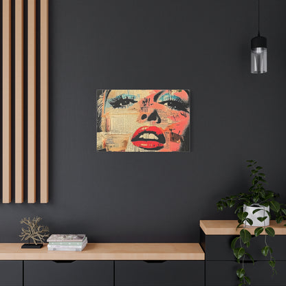 Canvas Wall Art Print, Retro Pop Culture Women 3 - Modern Home Decor, Wall Art, Gift for Art Lovers, Pop Art, Unique Gift for Her