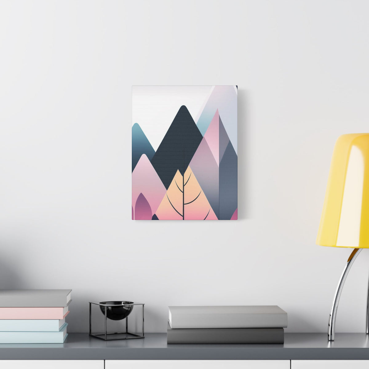 Mountain Sunrise  — Pink Pastel Abstract Landscape Canvas print