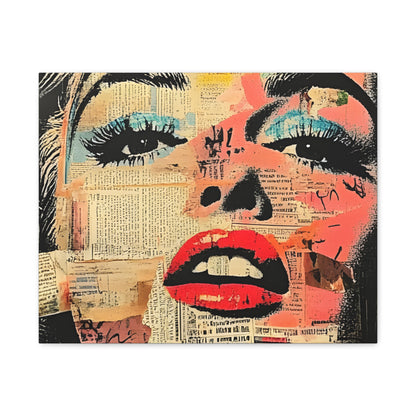 Canvas Wall Art Print, Retro Pop Culture Women 3 - Modern Home Decor, Wall Art, Gift for Art Lovers, Pop Art, Unique Gift for Her
