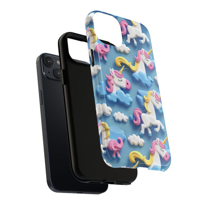 Whimsical Unicorn Blue Phone Case -Tough Magnetic iPhone Cover