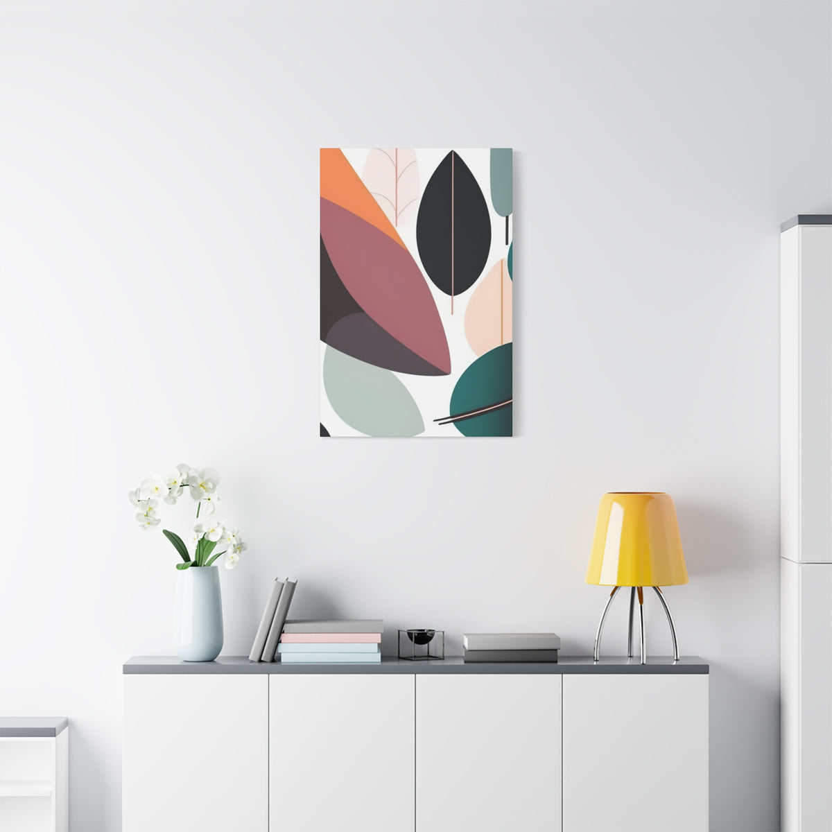 Abstract Leaf Matte Canvas Print — Modern Botanical Wall Art, Stretched 1.25"