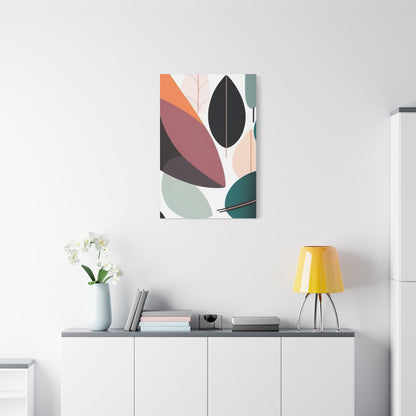 Abstract Leaf Matte Canvas Print — Modern Botanical Wall Art, Stretched 1.25"