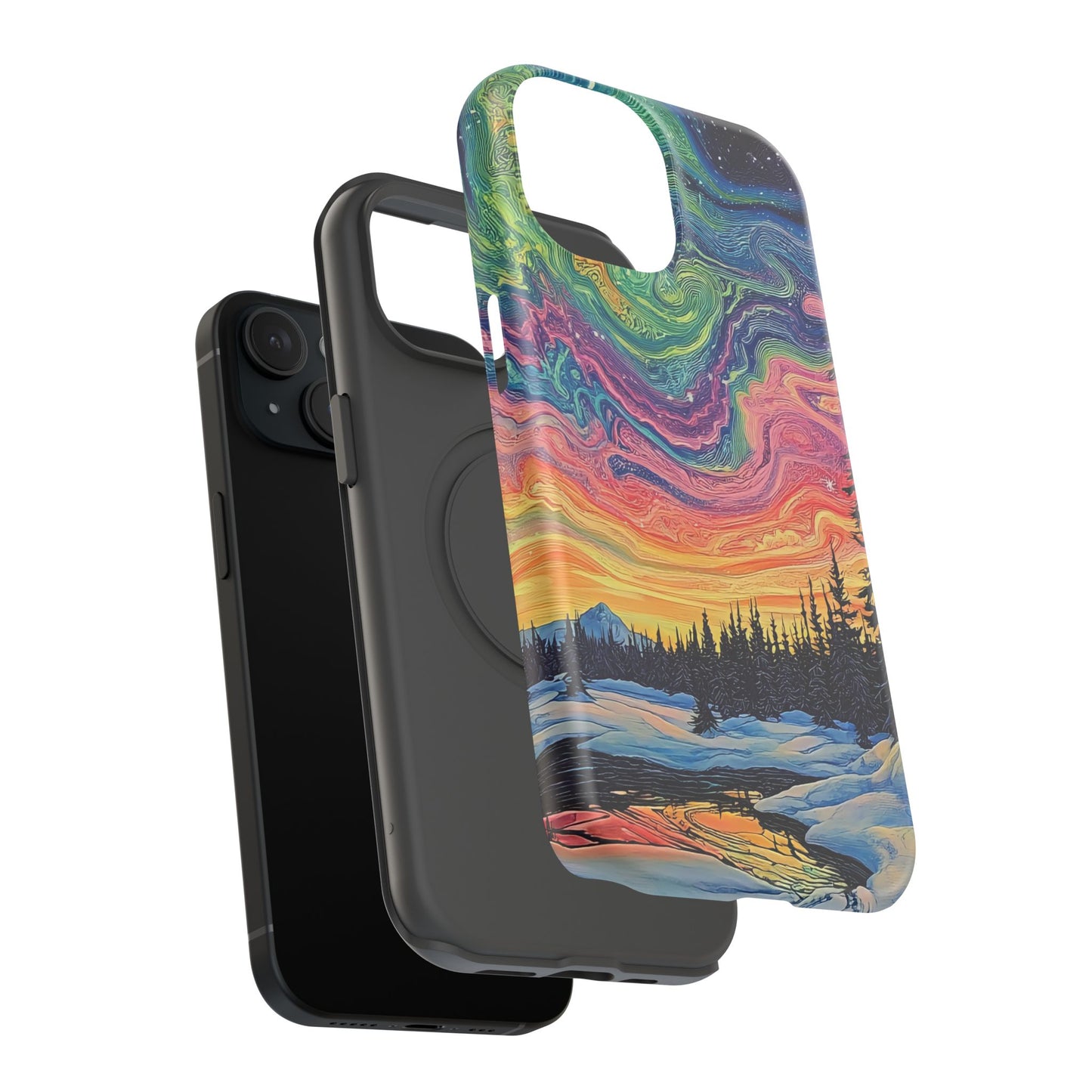 Nature-Inspired Impact-Resistant Phone Case - Vibrant Galaxy Sky Design
