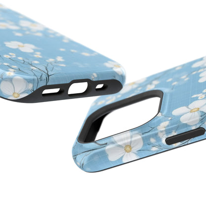 Powder Blue Floral Impact-Resistant Phone Case