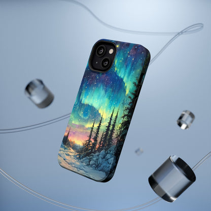 Aurora Borealis Impact-Resistant Phone Case - Durable Protection with Stunning Northern Lights Design