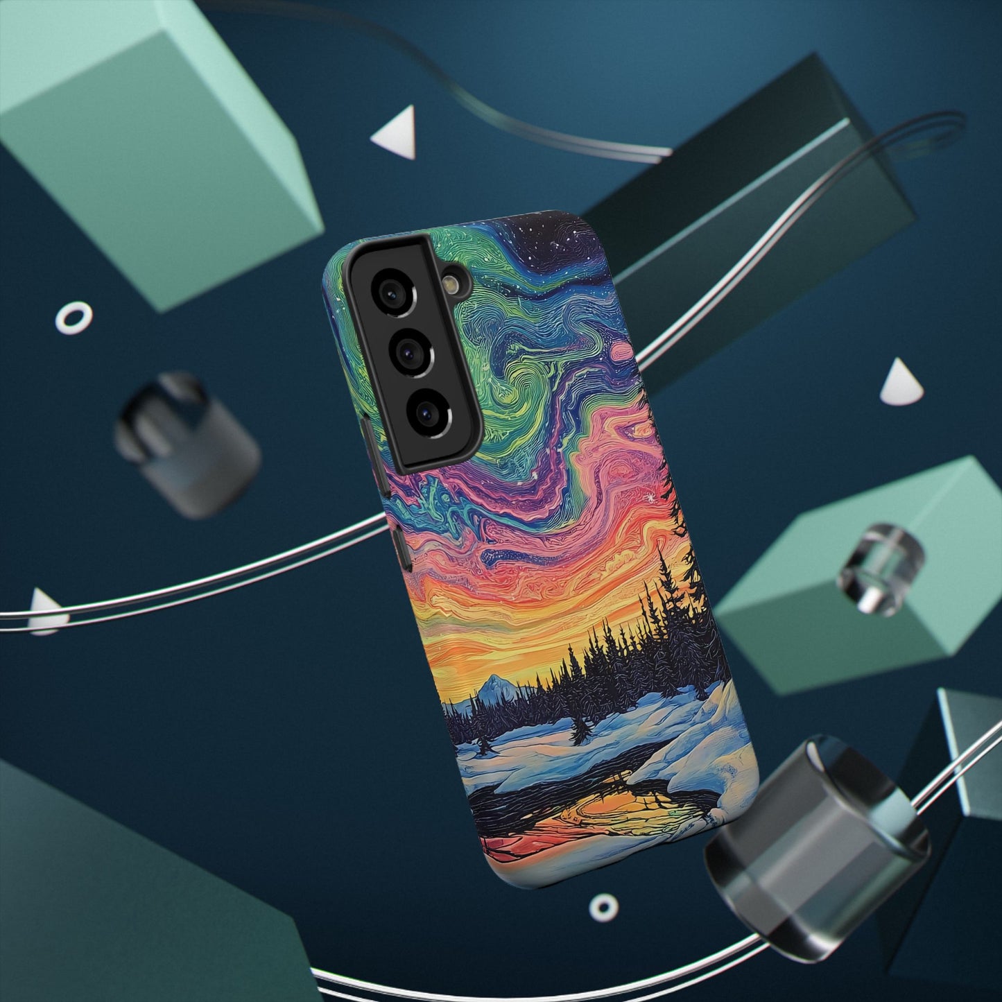 Nature-Inspired Impact-Resistant Phone Case - Vibrant Galaxy Sky Design