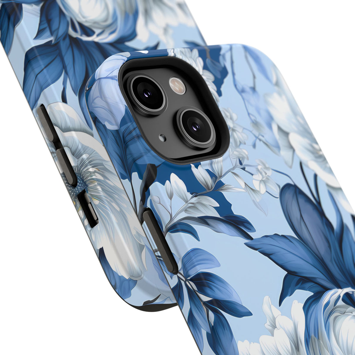Elegant Blue Floral Phone Case