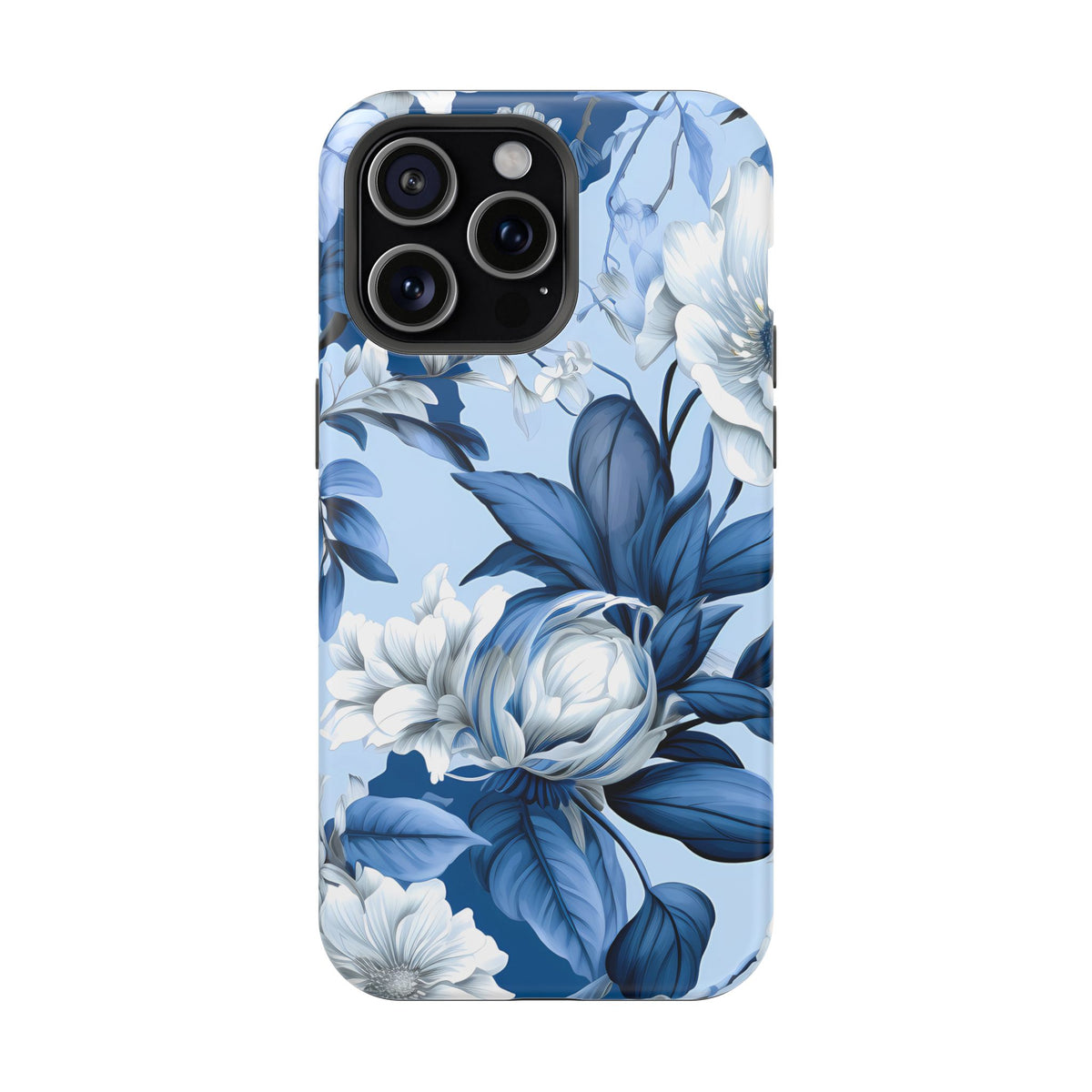 Elegant Blue Floral Phone Case