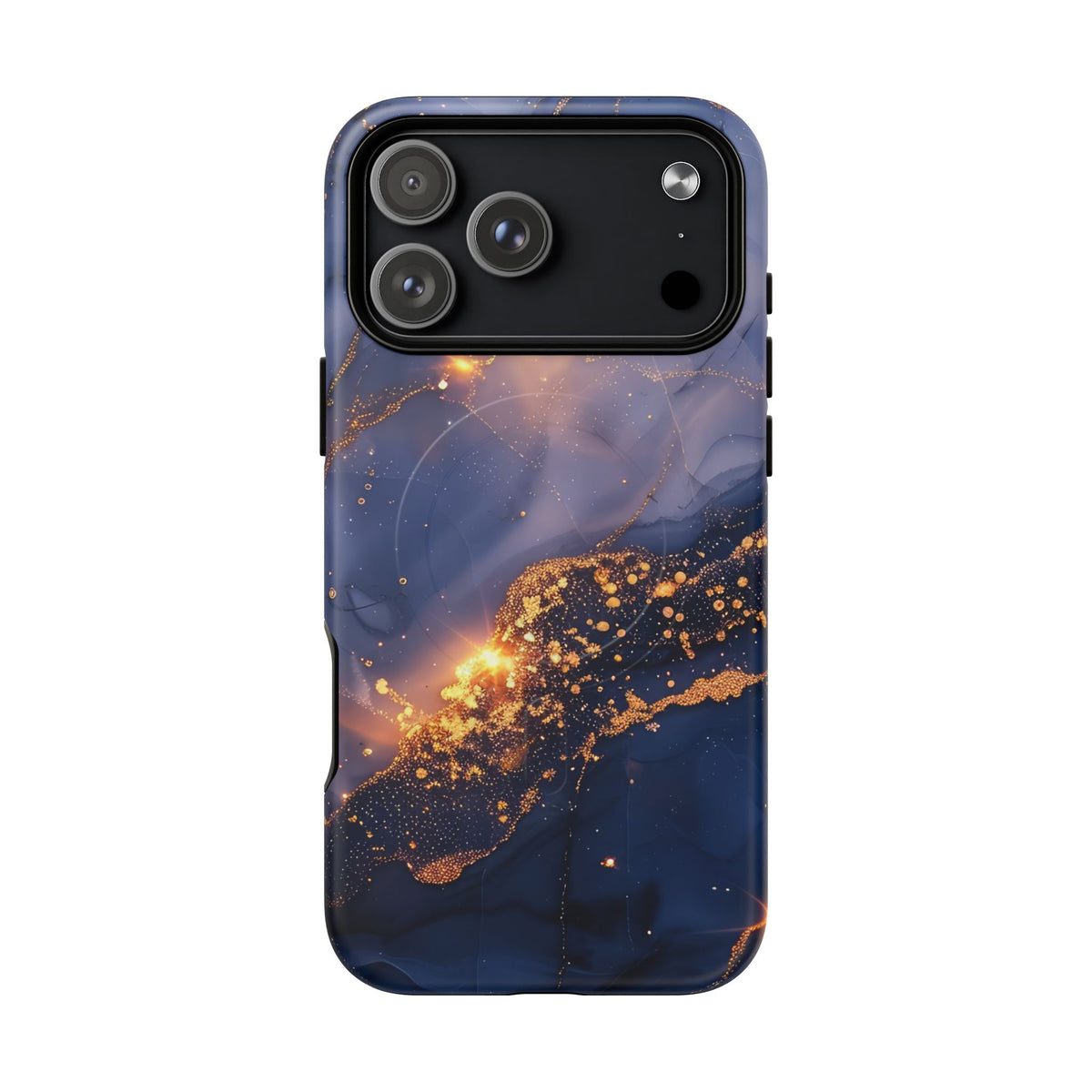 Black and Gold Marble phone case -Tough Magnetic iPhone Case