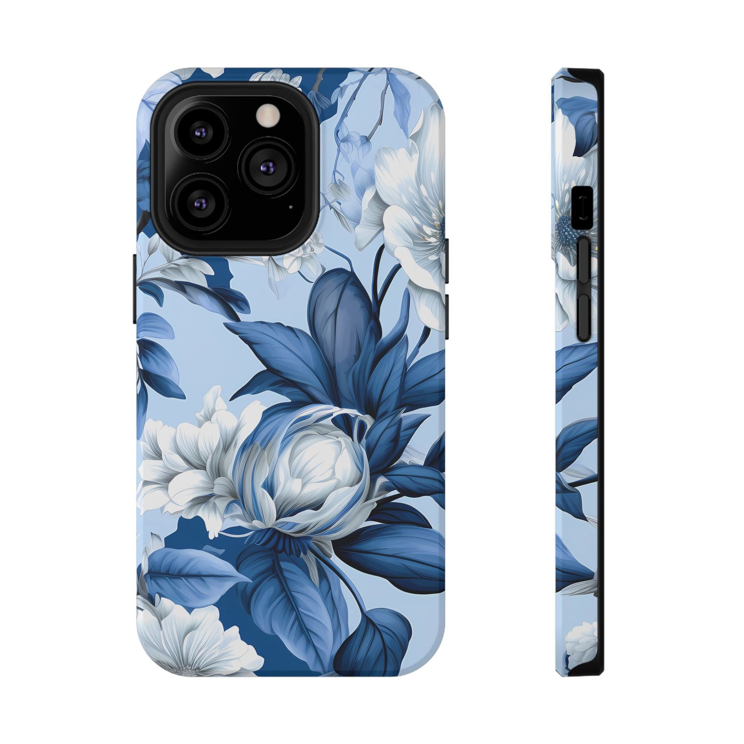 Elegant Blue Floral Phone Case