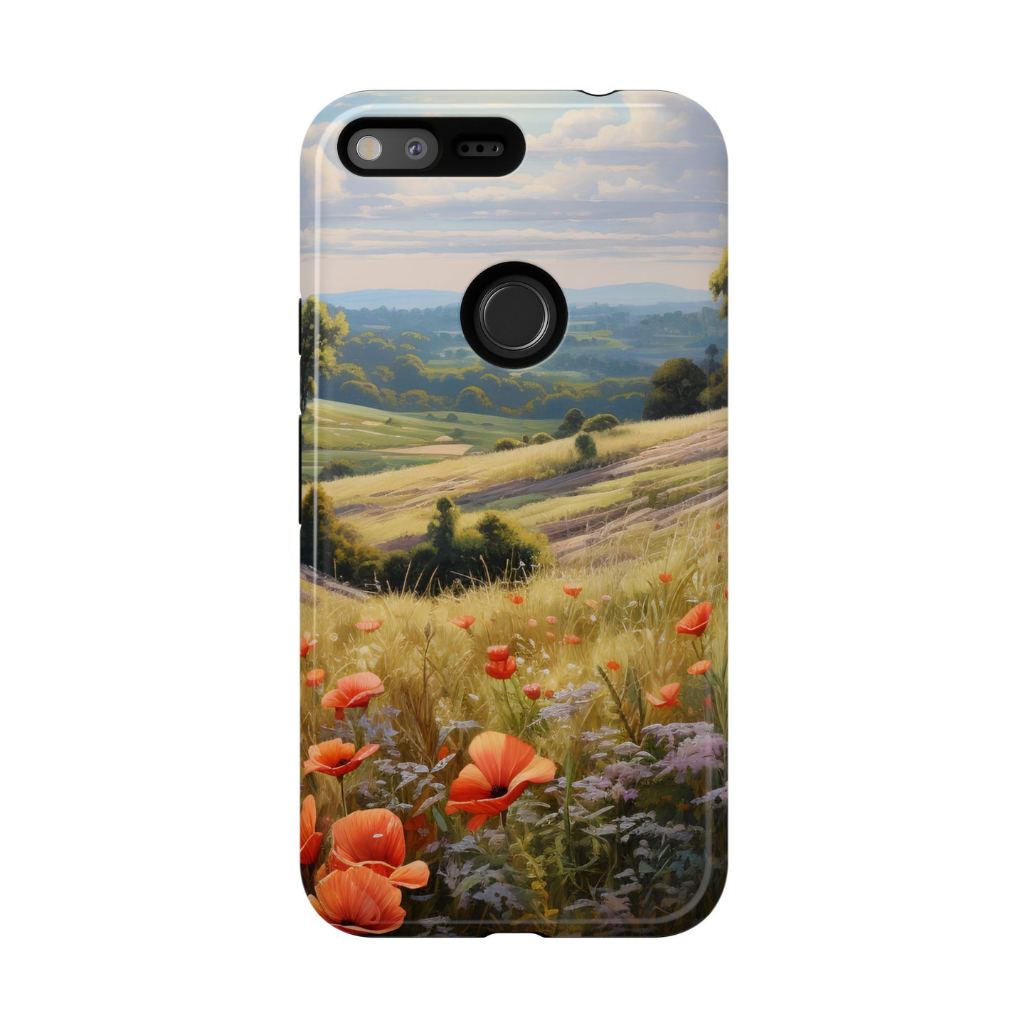 Phone Case with Beautiful Poppy Field Design
