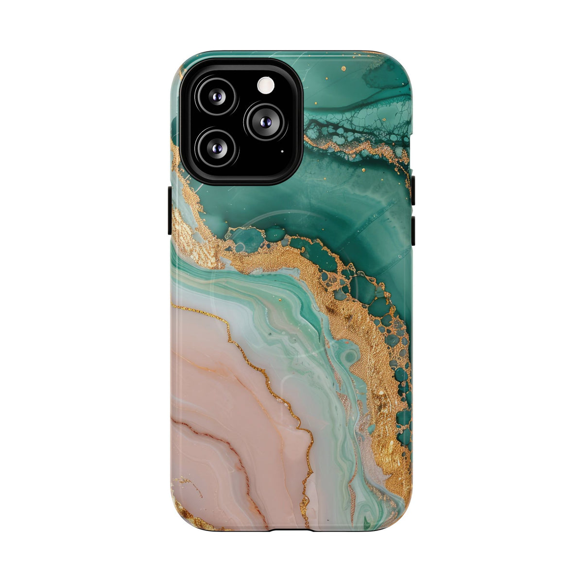 Green and Gold Marble phone case -Tough Magnetic iPhone Case