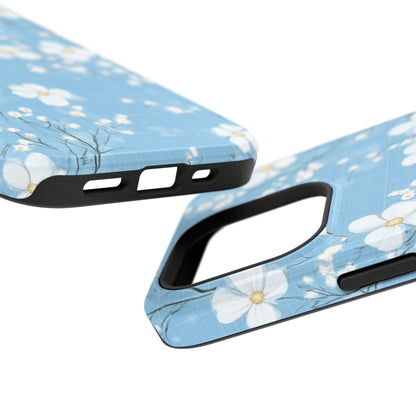 Powder Blue Floral Impact-Resistant Phone Case