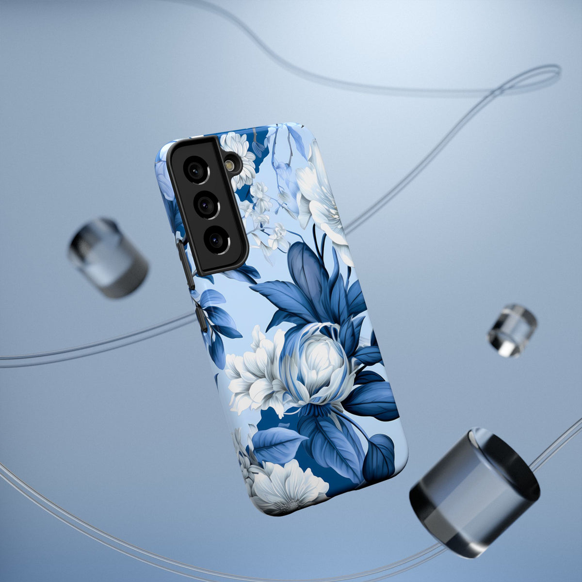 Elegant Blue Floral Phone Case