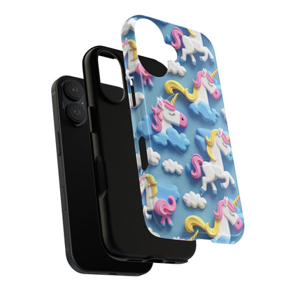 Whimsical Unicorn Blue Phone Case -Tough Magnetic iPhone Cover