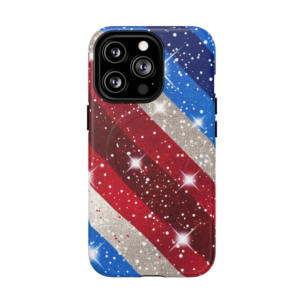 Glittery Patriotic Phone Case -Tough Magnetic iPhone Cover