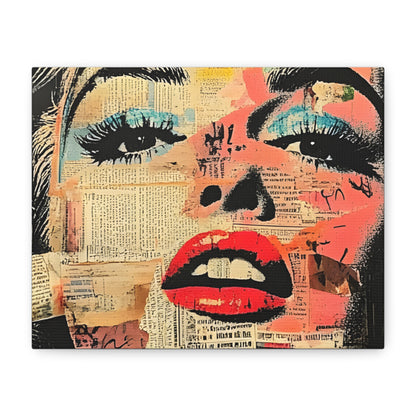 Canvas Wall Art Print, Retro Pop Culture Women 3 - Modern Home Decor, Wall Art, Gift for Art Lovers, Pop Art, Unique Gift for Her