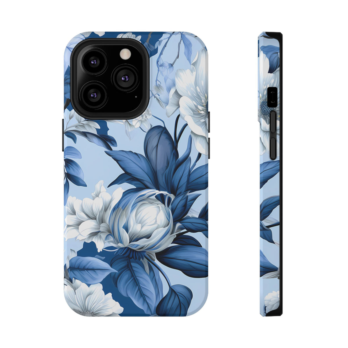 Elegant Blue Floral Phone Case